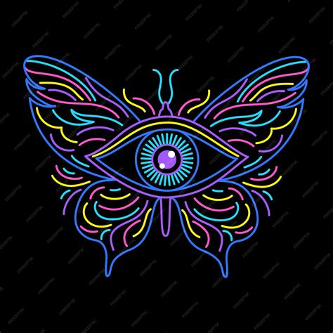 Premium Vector | All seeing eye and butterfly