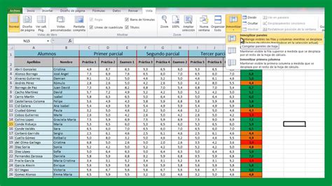Excel - Fijar filas en la parte superior. Inmovilizar filas o columnas ...