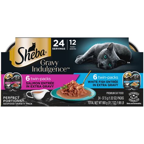 Sheba Gravy Indulgence Adult Wet Cat Food, Variety Pack Flavor, 2.64 Oz ...