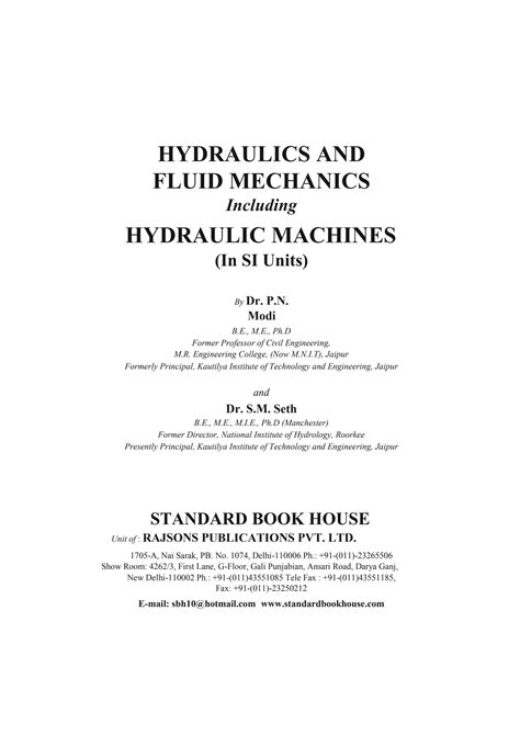 Fluid Mechanics And Hydraulics Notes at Robin Clark blog