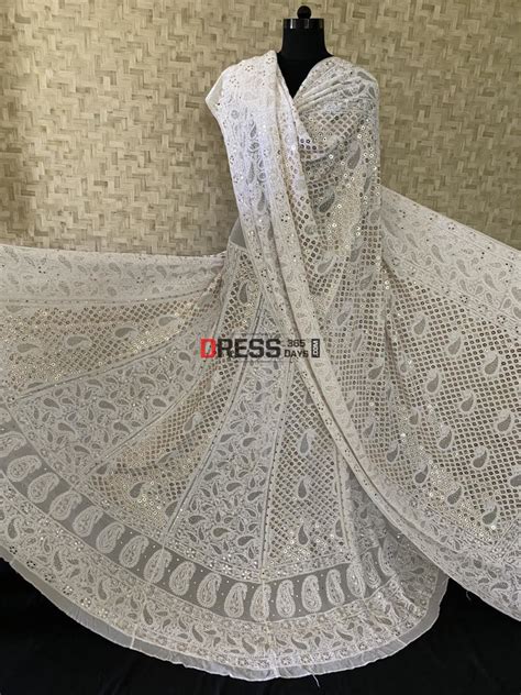 Ivory Ring Mukaish Lucknowi Chikankari Lehenga Set – Dress365days