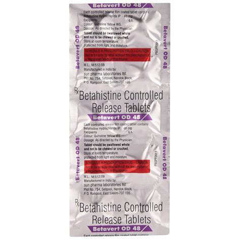 Betavert OD 48 - Strip of 10 Tablets : Amazon.in: Health & Personal Care