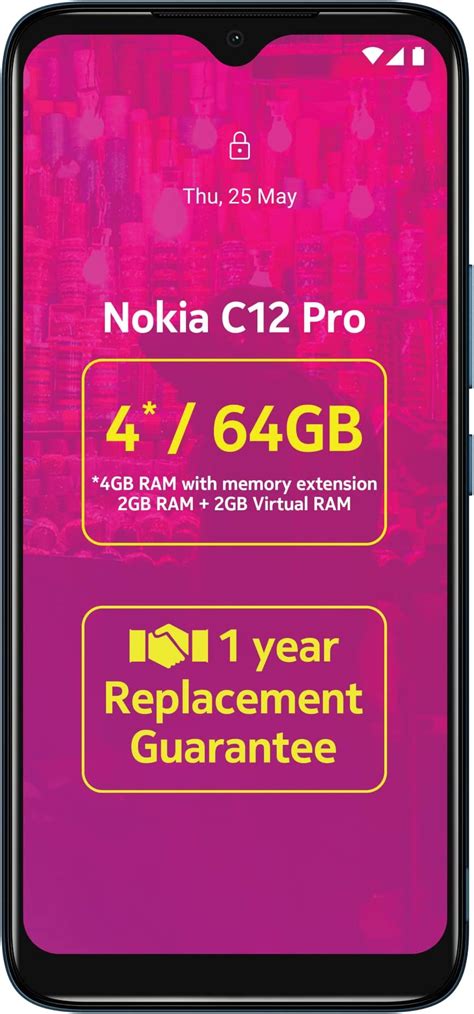 Nokia C12 Pro Android Smartphone, Dual SIM, All Day Battery Life, 4GB ...