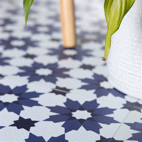 Floor Pops | Self Adhesive Vinyl Floor Tiles Zellige | Blue ...