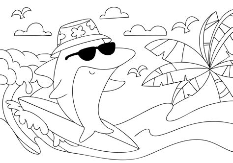Beach Printable Coloring Pages