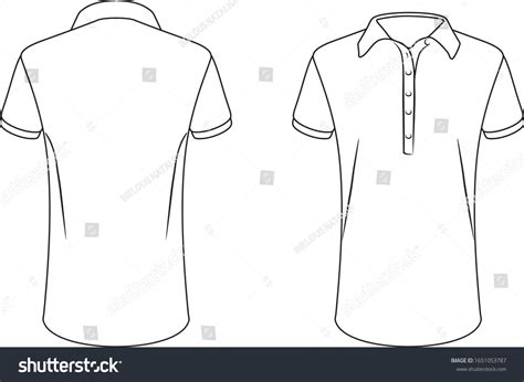 White Female Polo Shirt Front Back Stock Vector (Royalty Free ...
