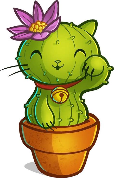 Cat-ti can flower Cute Flower Drawing, Cactus Drawing, Cactus Art ...