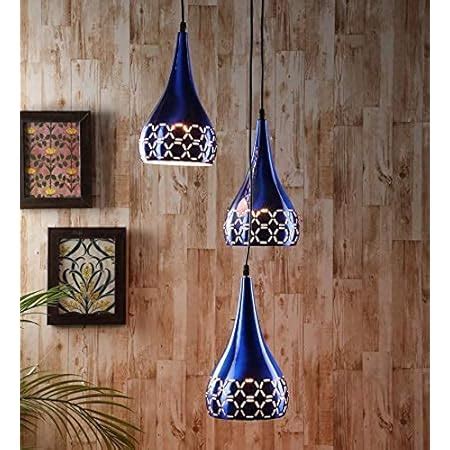 Buy Keyplus Aluminium Long Cuting 3 Light Linear Cluster Hanging Light ...