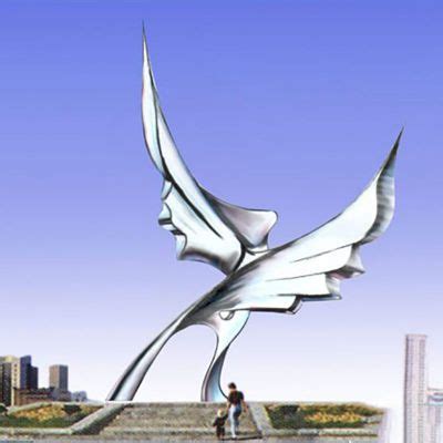 不锈钢飞翔雕塑 广场景观摆件-宏通雕塑