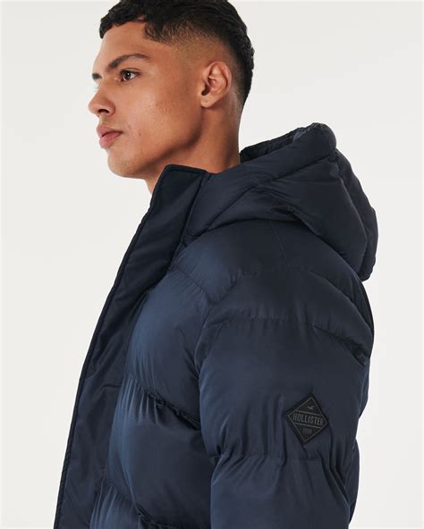 Hollister long puffer jacket sales