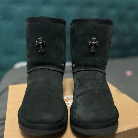 CHROME HEARTS X UGG | Heart shoes, Black ugg boots, Kinds of shoes