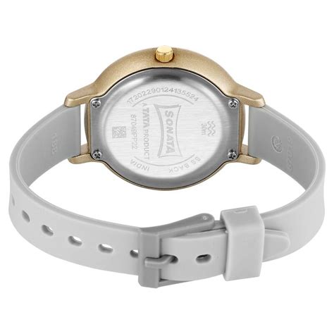 Sonata Splash Quartz Analog Silver Dial Plastic Strap Watch for Women