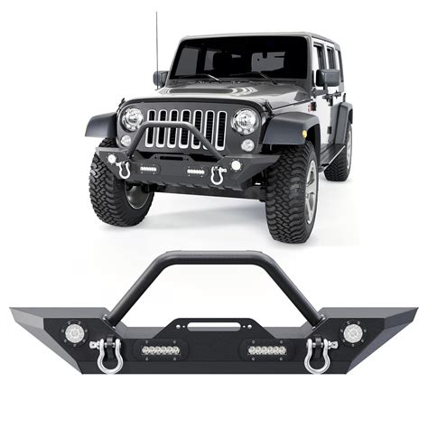 Buy ‎ECOTRIC Front Bumper Compatible with 2007-2024 Wrangler JK/JKU JL ...