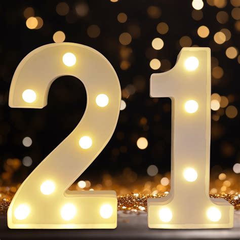 Treela 8.7'' Decorative LED Light up Numbers, Light up Number Sign for ...