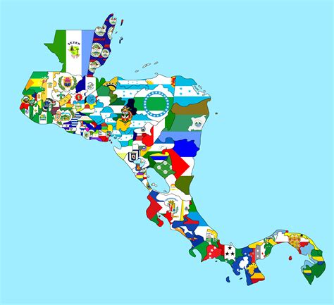Central America Map And Flags at Leon Donovan blog