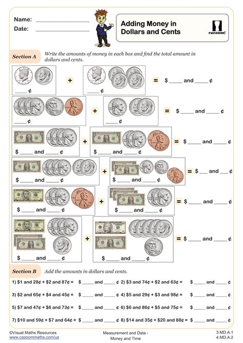 Grade 4 Math Printable Worksheets Money - Worksheets HQ