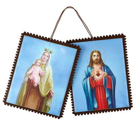 Our Lady Of Mt Carmel And Sacred Heart Jumbo Scapulars | Desertcart INDIA