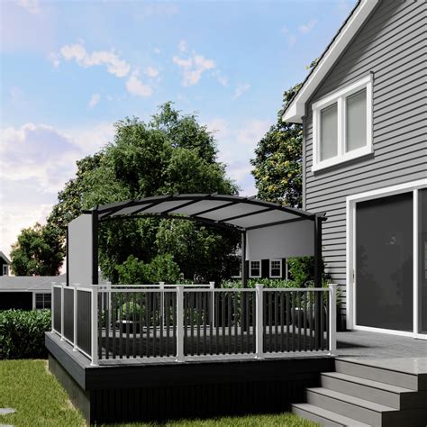 Garvee 9' X 12' Outdoor Arched Pergola Metal Gazebo with Retractable S