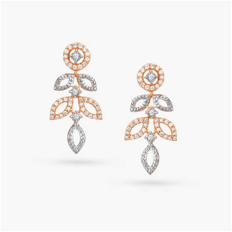 Floral Diamond Drop Earrings