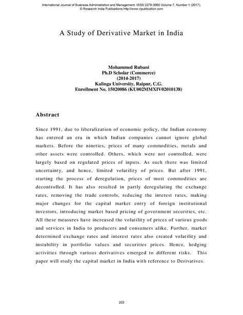 Ijbamv 7n1spl 17 - Do dkfk drkfk - A Study of Derivative Market in ...