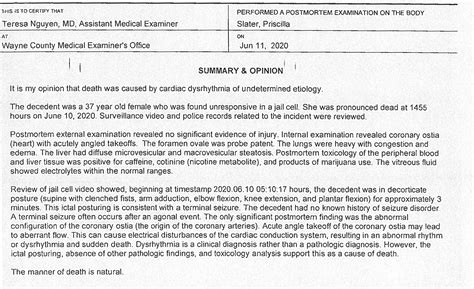 Priscilla Slater's death in Harper Woods jail is still a mystery