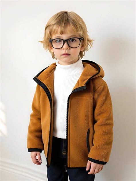 Young Boys' Colorblock Long Sleeve Hooded Casual Zip-Up Jacket With ...