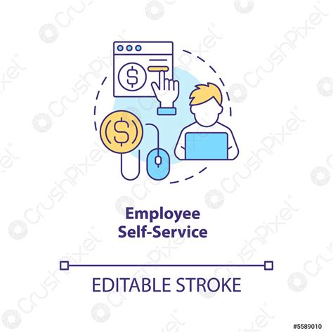 Employee self service concept icon - stock vector 5589010 | Crushpixel