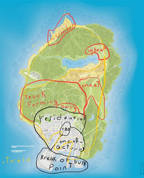 I realized the GTAV map follows Von thunen’s model : r/geography
