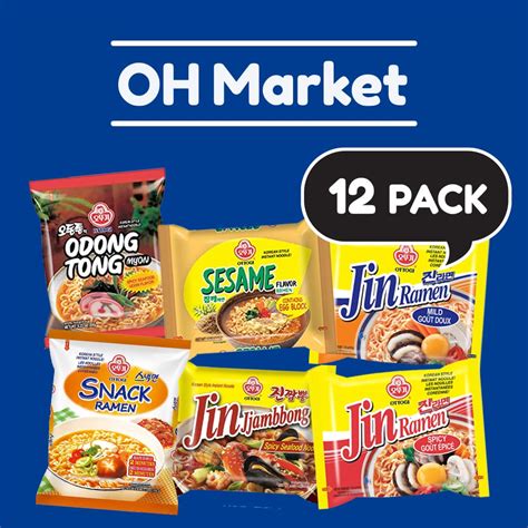Buy OHMARKET Korean Ottogi Best Ramen Noodle Soup Variety Pack - 6 ...
