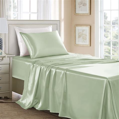 Amazon.com: GOLAL Satin Sheets Twin Size - 3 Pieces Luxury Silky Soft ...