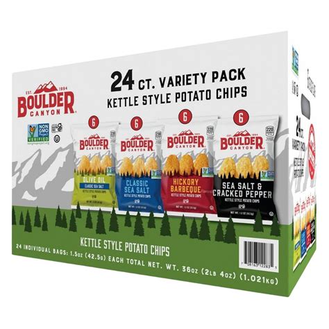 Boulder Canyon Kettle Cooked Potato Chip Variety Pack (24 Individual ...