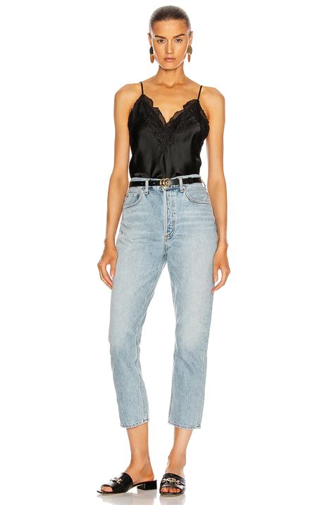 SIMKHAI Vanessa Lace Trim Camisole in Black | FWRD
