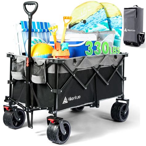 Buy Hikenture Collapsible Wagon Cart, 330lbs Capacity Beach Wagon with ...