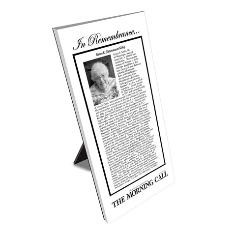 Morning Call Keepsake Obituary Plaque | Shop the The Morning Call Official Store