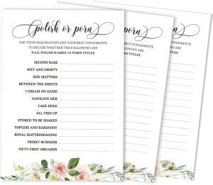 Inkdotpot Bachelorette Party Bridal Shower Game Cards 50-Pack Bulk ...