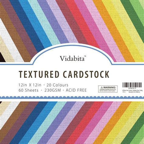 Craftask 60 Sheets Colored Linen Textured Cardstock Paper 12x12 Inch ...