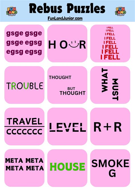 Rebus Word Puzzles With Answers