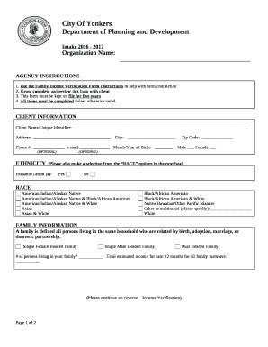 Use the Family Income Verification Instructions to help with completion ...