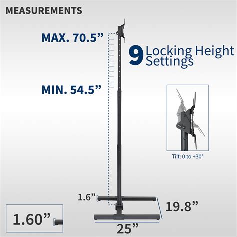 VIVO Extra Tall TV Floor Stand for 13" to 65" Screens, Height ...