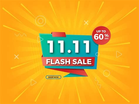1111 flash sale banner | Premium Vector