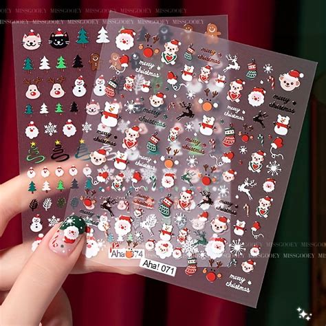 Christmas Manicure Stickers Old Man Elk Head Snowflake Nail Decals – CRAZE