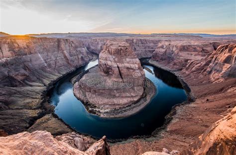 Horseshoe Bend and Colorado River at Sunset Time, Page ,Arizona,USA ...