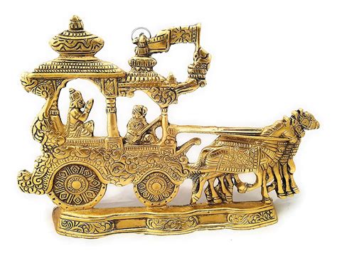 Generic Gold Plated Antique Krishna Arjuna Rath Wall Hanging - Wall Art ...
