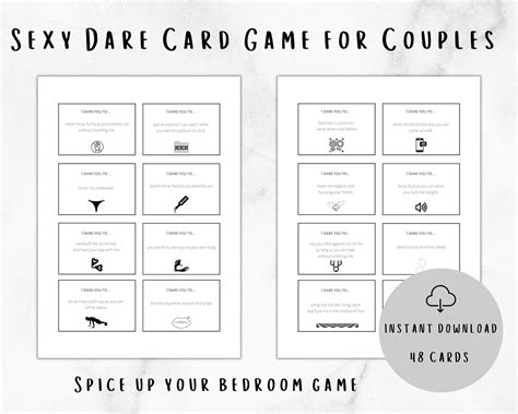 Printable Sex Card Game for Couples - Dirty Dares | Intimate Couples Game for Adults | Sexy Date ...