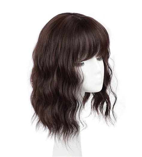 Buy Wavy Hair Toppers with Bangs for Women, Synthetic Crown Toppers ...