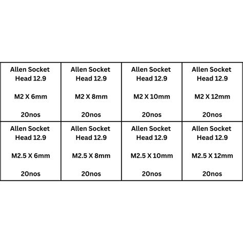 160pcs M2 & M2.5 Allen Socket Head(12.9) Assorted Screw Pack Drone Scr