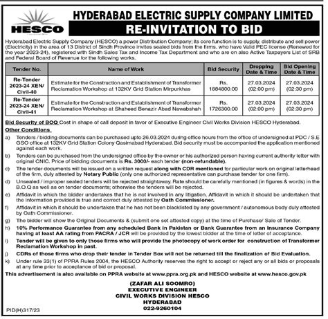 Tender for Procurement of Services at Hyderabad Electric Supply Company ...