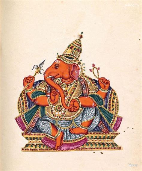 Deva Shree Ganesha Art Graphics Wallpapers 4K Painting Ganpati Bapa ...