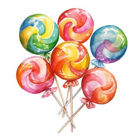 Watercolor Candy Clip Art, Candy, Lollipop, Watercolor PNG Transparent ...