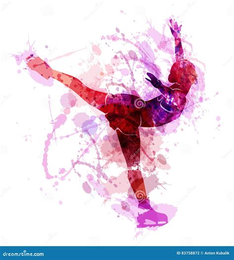 Colored Vector Silhouette Figure Skaters Stock Vector - Illustration of dancer, people: 83758872